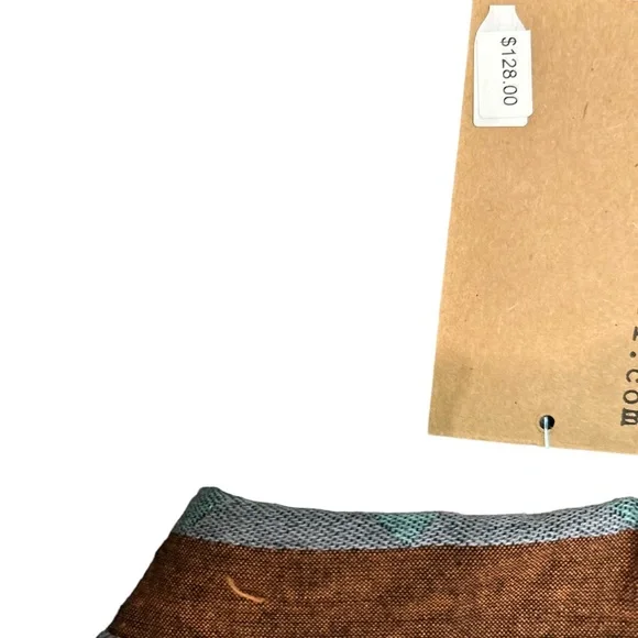 IVY JANE brown turquoise long sleeve high low peplum button up blouse/jacket NWT